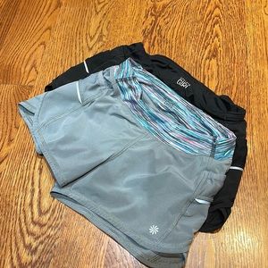 Two pair Girls Athleta Girl athletic shorts - Sz 8-10